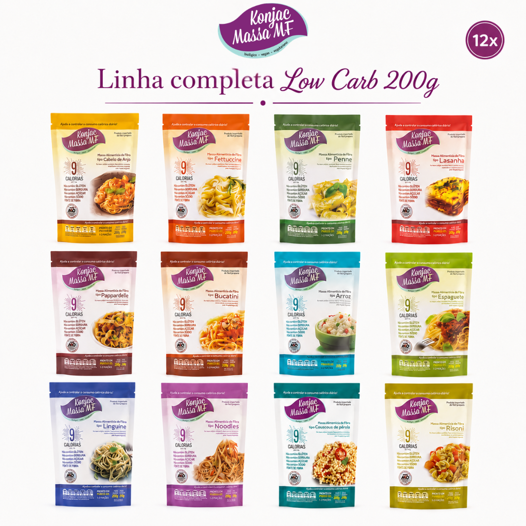 Junkfood5本 Kit Konjac Massa® Low Carb 200g - 12 Unidades - Linha Completa