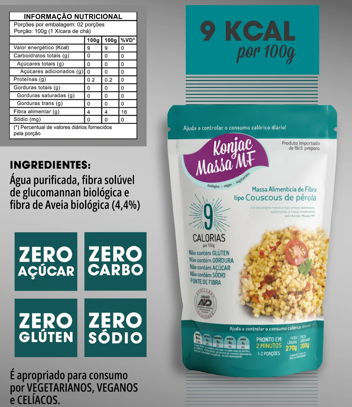 Konjac Massa® Tipo Couscous de Pérola