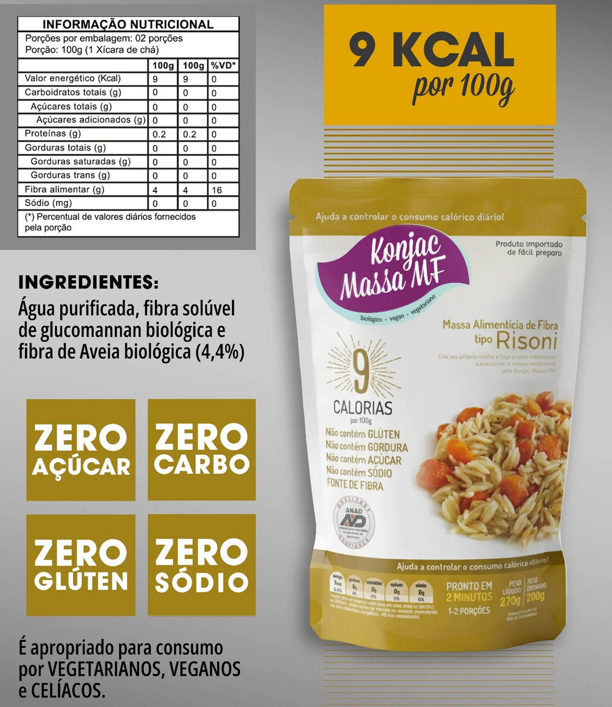 Konjac Massa® Tipo Risoni