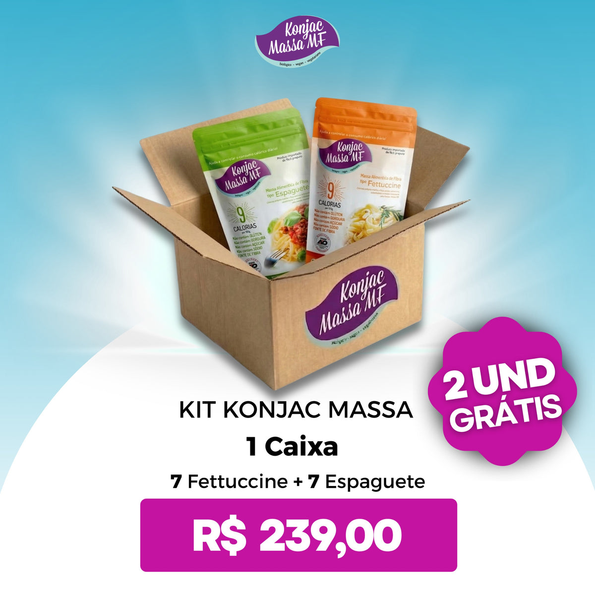 Mix 14 Embalagens - 7 Espaguete E 7 Fettuccine