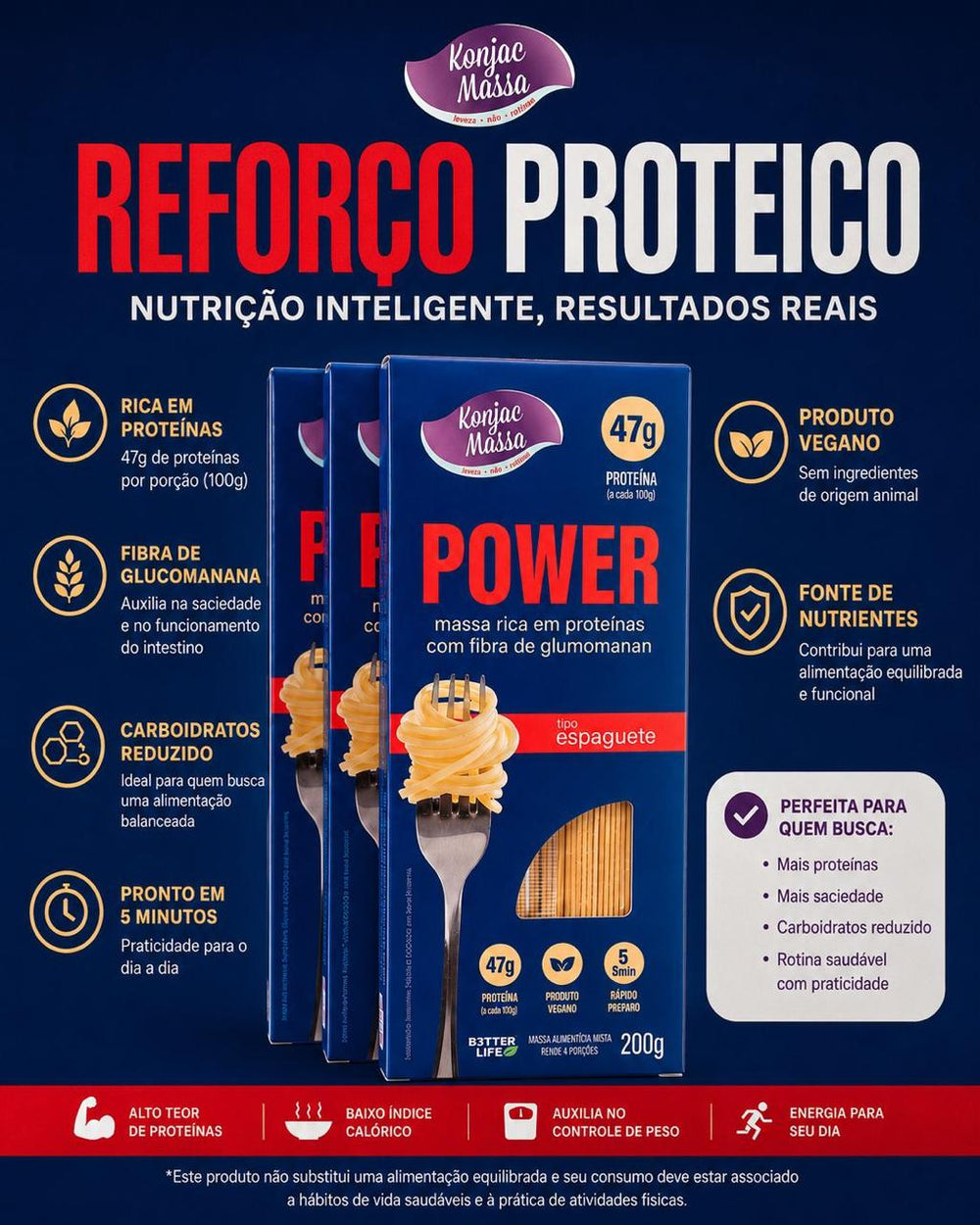 Espaguete Power 94g de proteína vegetal